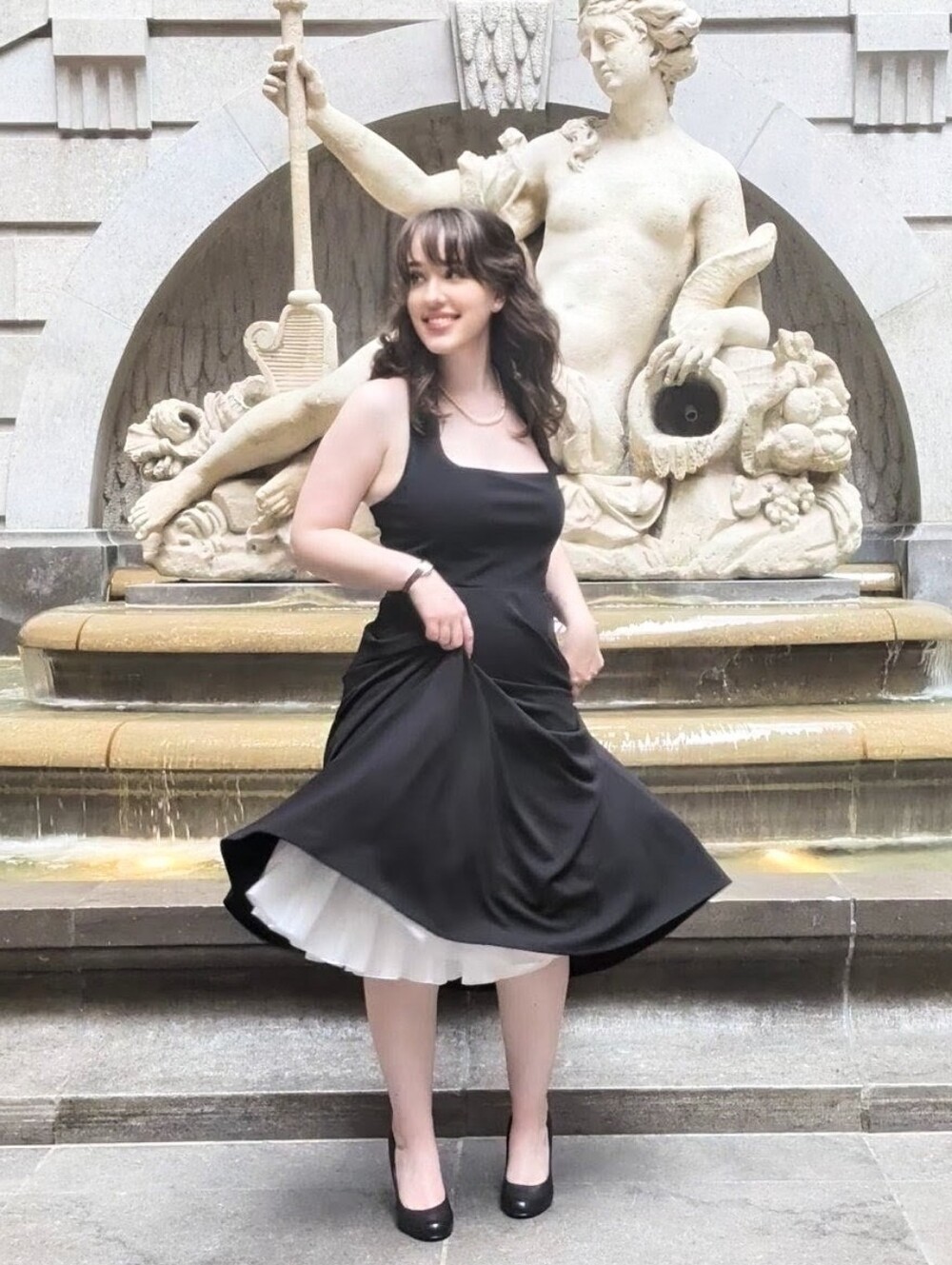 Fashion Nova Black Midi Dress with White Tulle Underskirt